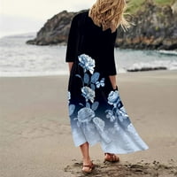Haljine za žene Rasprodaja ljetna haljina casual s printom Udobna Moda Duljina rukava džep Plava;