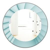 Dizajnersko moderno ogledalo svijetloplavi valovi 1 - ovalno ili okruglo zidno ogledalo