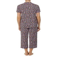 Pletena pidžama za žene i žene Plus tradicionalna pletena pidžama s kratkim rukavima s ovratnikom