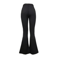 ženske traperice visokog struka s džepovima, široke hlače, lepršave hlače na kopčanje, traperice plus veličine za žene, crne traperice