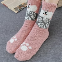 Ženske tople super mekane plišane papuče čarape zimske krznene čarape od mikrovlakana Ležerne kućne spavaće sobe pahuljaste udobne