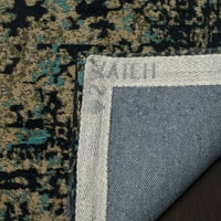 Klasični vintage tepih od 8 ' 10 ' S Prefarbanom površinom, crni sa srebrom