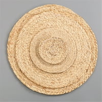 Ručno tkane salvete za pranje posuđa od pletene slame Okrugli stolni tepih za kućanske potrepštine