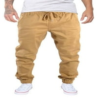 Muške Casual hlače za trčanje, Chino keper teretne hlače s elastičnim pojasom