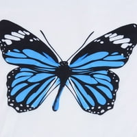A. M./ Ženske majice kratkih rukava Plus Size, ljetne bluze s otvorenim ramenima s printom leptira, vrhovi