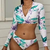 Kupaći kostim ženski modni Push-up Ženski Bikini mekani kupaći kostim Komplet odjeće za plažu Tankini kupaći kostimi bijeli poliesterski