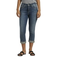 Tvrtka Silver Jeans. Ženske Capri visoke visine, veličine struka 24-34