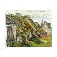 Vikendice sa slamnatim krovom u Chaponvalu, plakat Vincenta Van Gogha