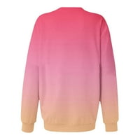 Jesenski džemper za žene, modni pulover s dugim rukavima, ležerni široki kroj, tanke majice s okruglim vratom u boji
