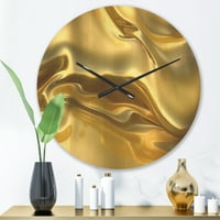 Dizajnirati 'obična tekstura zlatne tkanine' Moderni zidni sat drveta