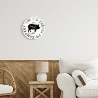 Stupell Industries Old English Pig Co Vintage Sign Farm Hog, 12, dizajn Jennifer Pugh