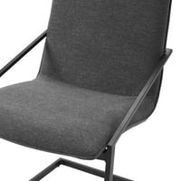 Stolica za blagovanje s presvlakom od tkanine u crnoj boji ugljena