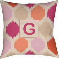 Batik monogram jastuk za bacanje, ružičasta