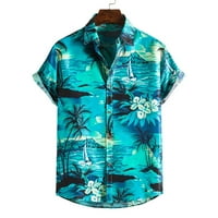 Modne Ležerne muške košulje Muška modna etnička majica kratkih rukava ležerna havajska majica s printom bluza majica
