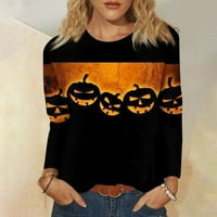 Ženska modna Casual odjeća za Noć vještica s dugim rukavima, pulover s okruglim vratom, Ženske košulje
