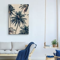 Umjetnička galerija remek-djela Vintage palme od Number Art Print na platnu 24 36