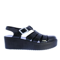 Disko - sandale od želea na platformi u crnoj boji