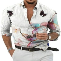 Muška košulja od tunike, košulje s reverima, vrhovi dugih rukava, bluza uobičajenog kroja, svečani Stil;
