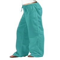 Ženske hlače u boji, jednobojne Duge hlače, palazzo hlače s elastičnim strukom, hlače za svakodnevno nošenje, zelene, plave, u boji,