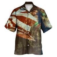 Majice za muškarce topovi Ležerne košulje kratkih rukava Proljeće-Ljeto odbijeni ovratnici majice s printom od 3 a, modni topovi