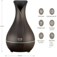 Viva Naturals, ultrazvučna aromaterapija difuzor esencijalnog ulja, 400 ml