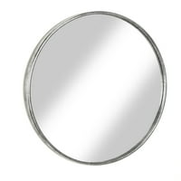 36 okruglo zidno ogledalo uokvireno starinskim limenim posuđem