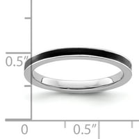 Prsten od čistog srebra s crnom caklinom