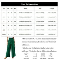 Ženske jednobojne hlače u donjem rublju elastični pojas obrubljen gumbima široke hlače visokog struka zelene hlače u donjem dijelu