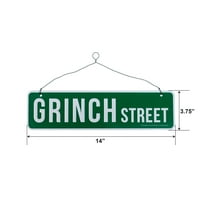 Grinch koji je ukrao Božić dr. Seussa, pravokutni znak Grinch Street, dugačak, metalik