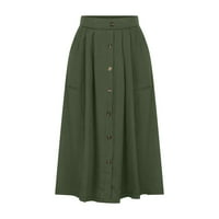 Jednobojna ljetna suknja s visokim strukom, preklopna višenamjenska midi suknja, majice za žene, lumen ispod svijetloplave veličine