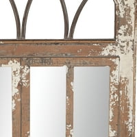 Zidno ogledalo od 30 48 smeđe boje U Stilu prozorskog stakla s lučnom pločom
