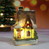 Božićni ukrasi za stol s LED svjetlom snježna kuća zimska scena skulptura od smole sezonske kolekcionarske figurice tipa