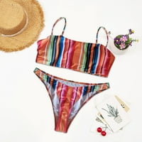 Ženski kupaći kostimi s prugastim printom visokog struka odvojeni Bikini Setovi za žene kupaći kostim