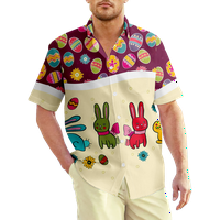 Sretan Uskrs, ljetne modne majice za dječake od 3 inča, prevelika muška majica za plažu s kratkim rukavima, havajski vrhovi, Muška