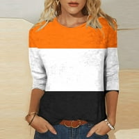 Rasprodaja ženskih košulja u A-listi ispod 10 USD, Ležerne narančaste ljetne košulje s okruglim vratom za žene, veličina A-liste