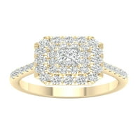 Imperial CT TDW Princess Diamond Double Halo zaručnički prsten u 10k žutom zlatu