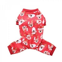Crvena odjeća za kućne ljubimce mekani kostim s uzorkom losa s četiri rukava za male srednje pse božićni kostim šteneta