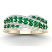 Imperijalni dragulj 10k žuto zlato smaragdni ct tw dijamantski modni prsten