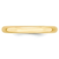 Prsten od pravog žutog zlata 14k udobno pristajanje, Veličina: 7; za odrasle i tinejdžere; za žene i muškarce