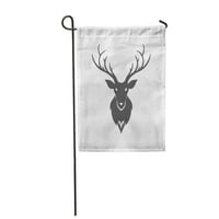 Silueta glave jelena Vintage Elk Elk rogovi Bijela Vrtna Zastava Ukrasna Zastava banner za dom