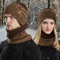 Muški i ženski zimski pleteni šalovi s kapuljačom otporni na vjetar zimski pleteni šešir topli šeširi za odrasle