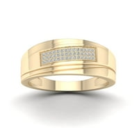 Muški prsten od žutog zlata od 10 karata s dijamantom od 18 karata