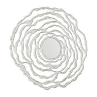 Novogratz 45 45 Bijelo isklesano cvjetno zidno zrcalo s dizajnom izreza
