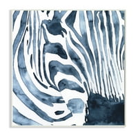 Stupell Industries Blue Zebra Stripes Animal Clomiste Portret Zidna ploča, 19, Dizajn Victoria Borges