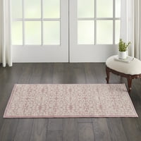 Moderni cvjetni tepih u boji Bjelokosti ružičaste boje 2' 4'