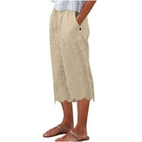 ; Ženske Ležerne plisirane hlače visokog struka s džepovima, modne hlače, ravne hlače širokih nogavica, hlače u bež boji;
