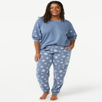 Joyspun ženski francuski Terrycloth odmor za odmor, poklon set pidžama, 2 komada, do 3x