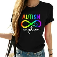Duga majica mjesec svijesti o autizmu s natpisom prihvaćanje beskonačnog srca