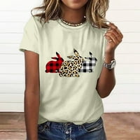 Ljetne majice za žene s modnim printom s okruglim vratom bluze s kratkim rukavima Ležerne široke košulje s okruglim vratom tunika