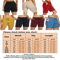 Ženske ljetne kratke hlače za plažu srednjeg struka, obične Ležerne hlače, kratke hlače s džepovima u bež boji, 3 inča